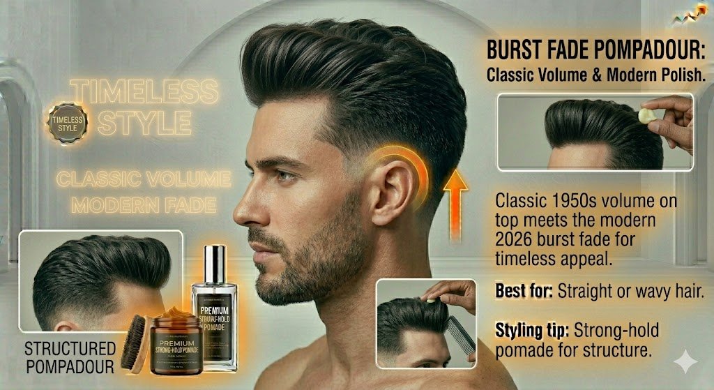 Burst Fade Pompadour