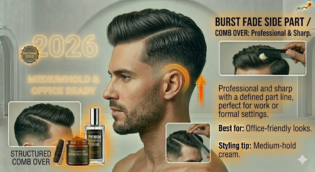 Burst Fade Side Part / Comb Over