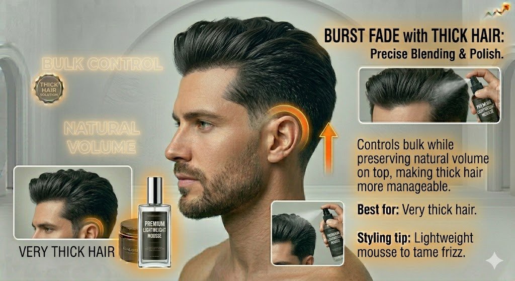 Burst Fade with Thick Hair