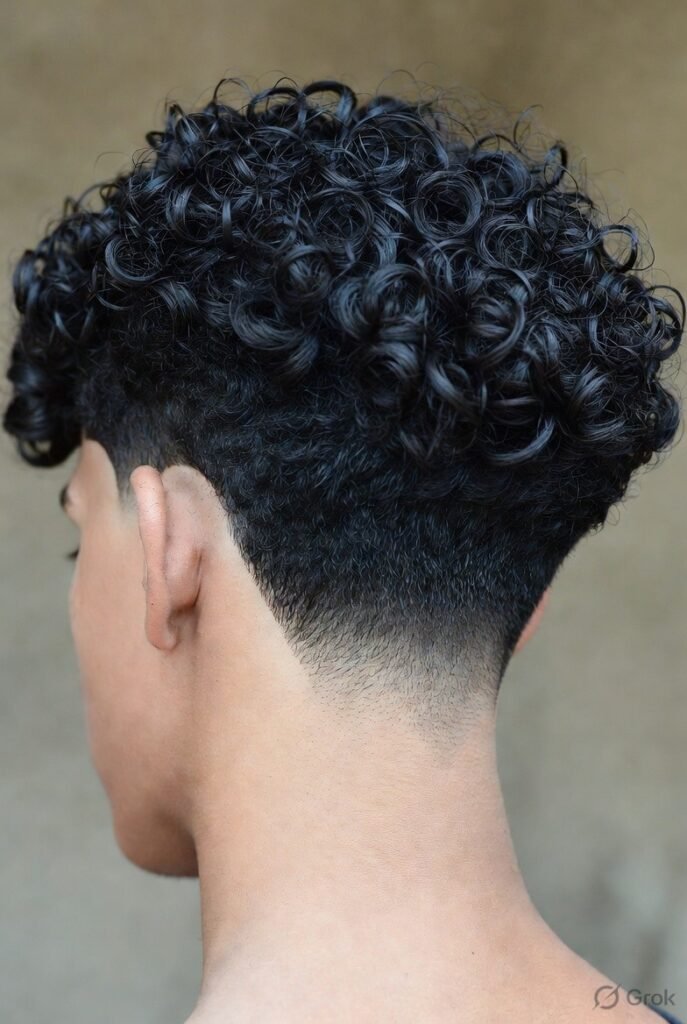 Curly Top Drop Fade