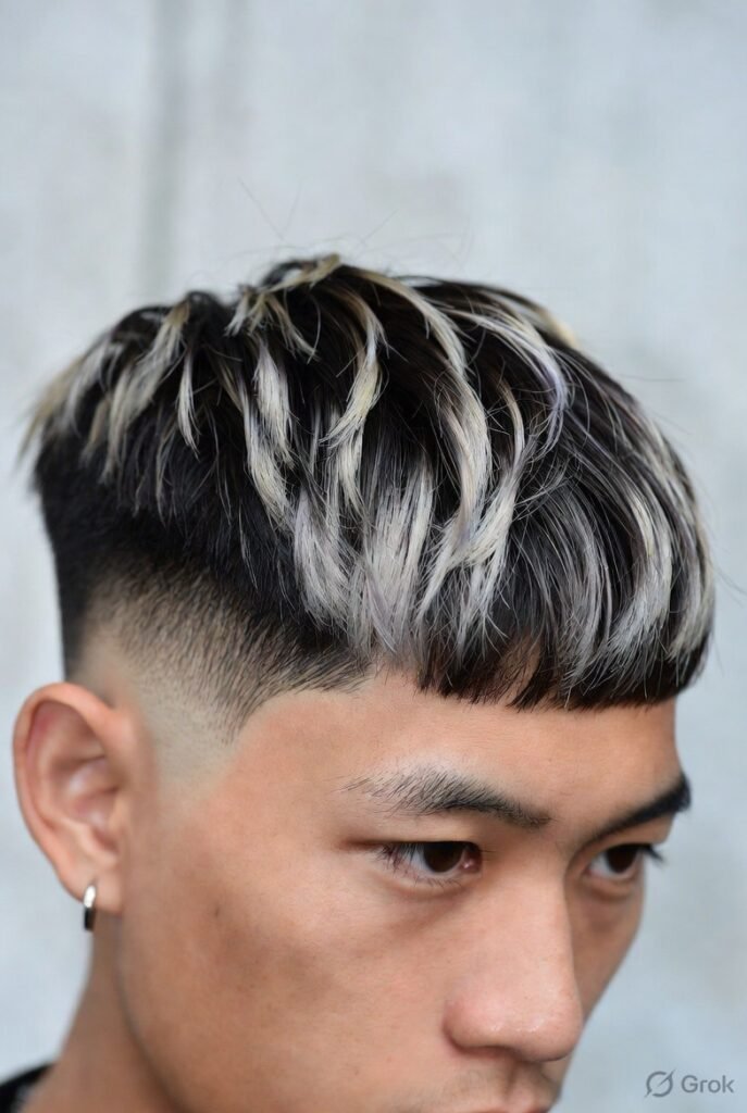 Drop Fade with Bleached Tips