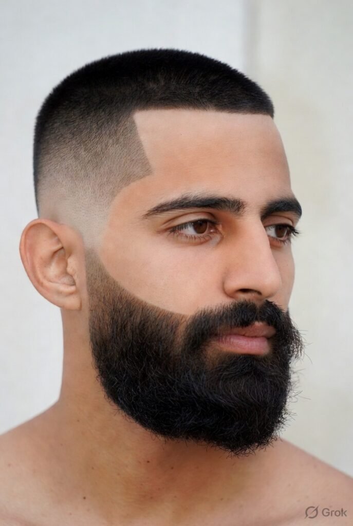 Low Bald Fade + Full Beard