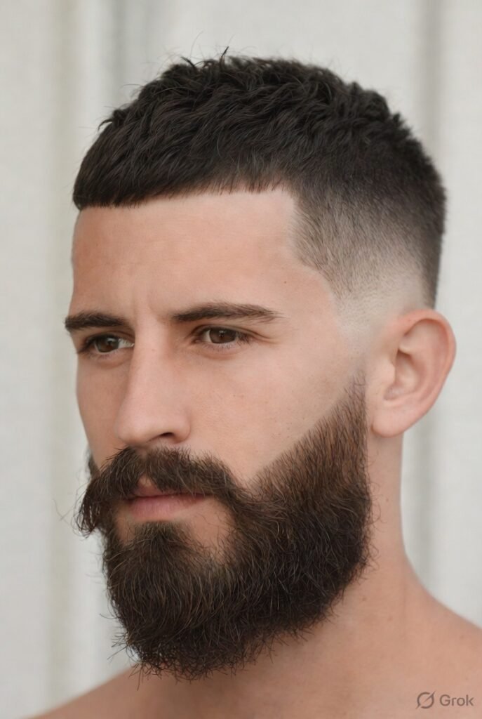 Low Burst Fade + Full Beard Connection