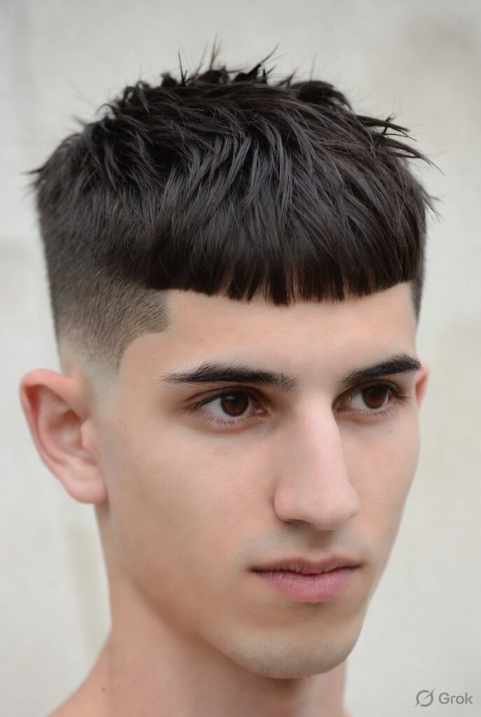 Short Fringe Drop Fade